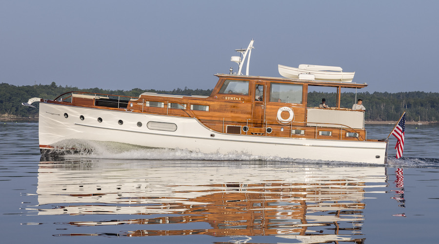 Wonderful boats. This 16-meter wooden one is called Wheeler 55